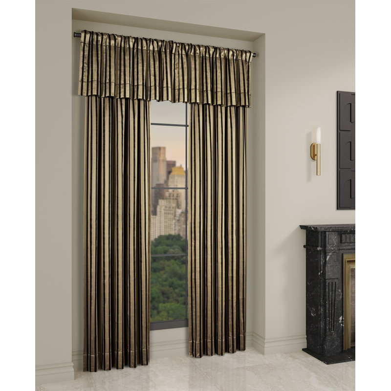 Calvari - Black And Gold 95" Window Panel Pair, 50" W x 95" L