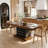 63'' Dining Table for 4-6, Modern Rectangular Dining Room Table with Geometric Relief-1951609617
