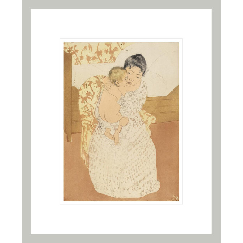 «Maternal Caress» par Mary Cassatt, impression giclée sur cadre, H 16,75 po x l 13,72 po