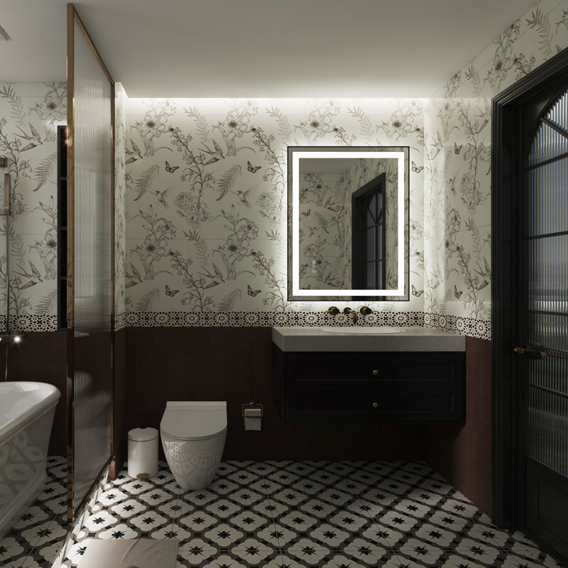 Dokes Super Bright Front & Back LED Lighted Anti-Fog Tempered Glass Bathroom/Vanity Mirror with ETL , 32" x 40"