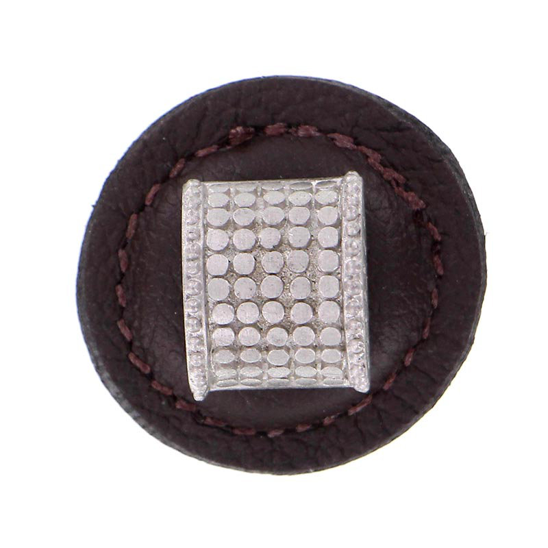 Tiziano Round Knob, Brown, Satin Nickel
