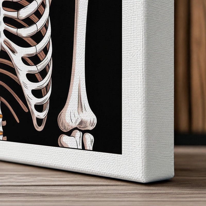 Skeleton Among Leaves Boho - Wrapped Canvas, 18x12 - 45.7 x 30.5 cm, White Border