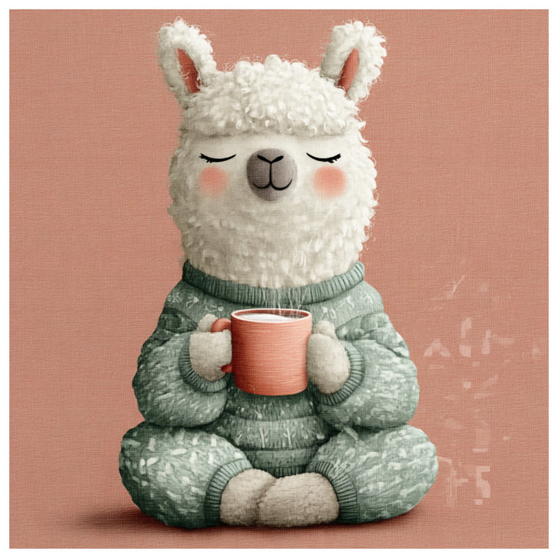 Cozy Llama With Mug Comforter, Twin Extra Long