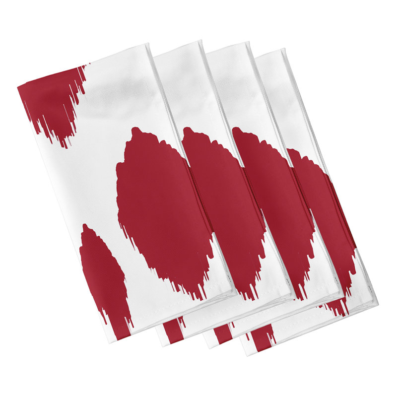 Kynaat Polyester Ikat Square Napkin, Red