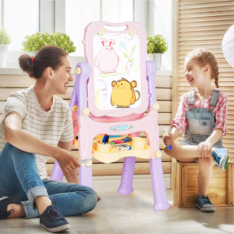 Sukhraj Zoomie Kids Adjustable Plastic Board Easel, Purple