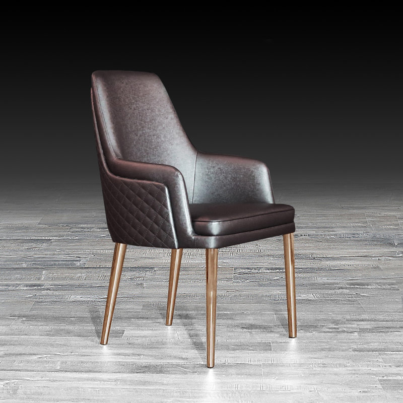 Chaise rembourrée Labbe, Brun / Doré