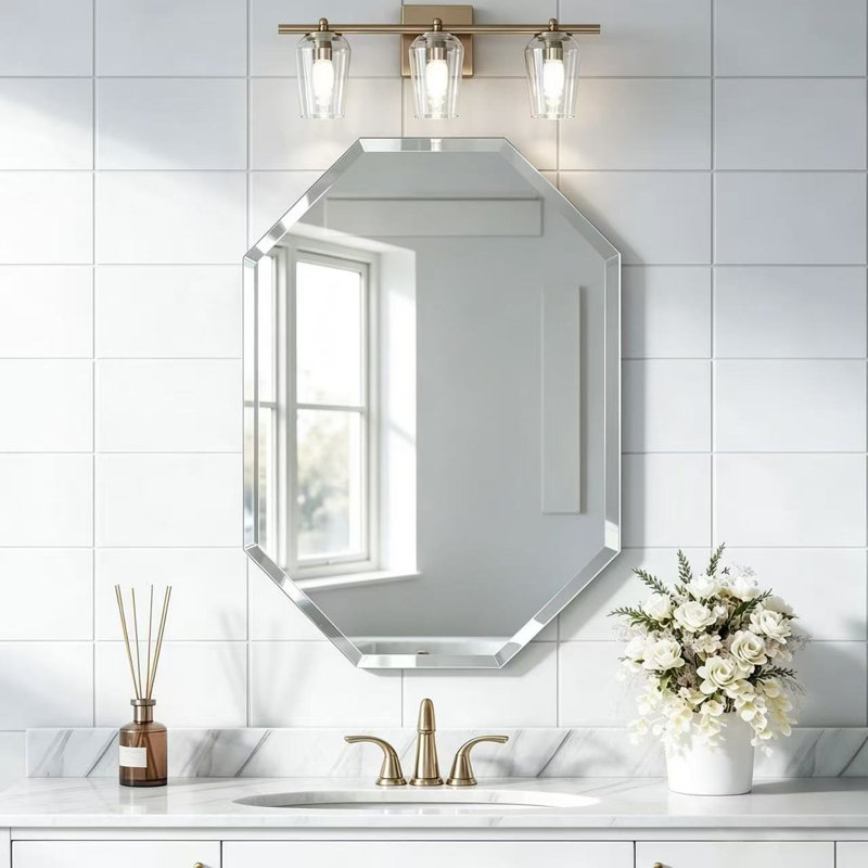 Frameless Beveled Bathroom Vanity Mirror