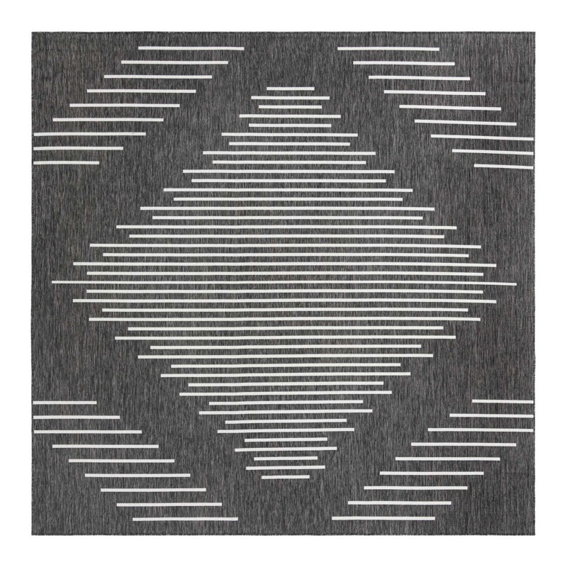Striped Indoor / Outdoor Rug, Square 10'8"