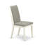 Ensemble de table de salle à manger 3 pièces pour petits espaces comprenant une table de cuisine ronde avec piédestal et 2 chaises rembourrées en tissu Shitake, lin blanc-1579360098-1579360097-1579395232