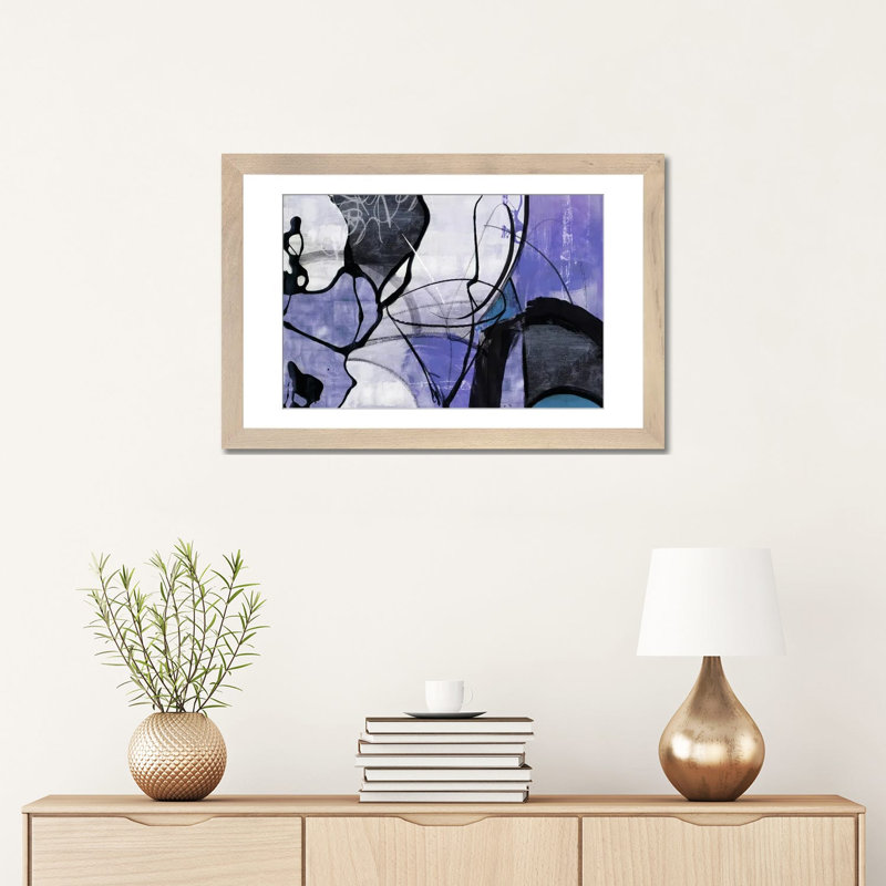 Steam - Blue, Black Open Corner Framed, 16" H x 24" W