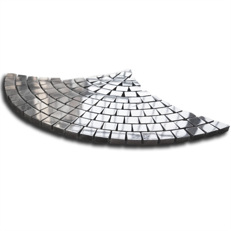 Carreau de mosaïque en marbre 7 po x 13 po Bardiglio, Gris foncé