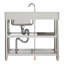 Breeins 100mm W Single Bowl Stainless Steel Freestanding Kitchen Sink with 1 Faucet Hole