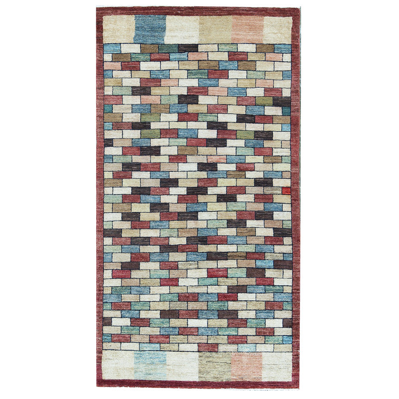 Hand-Knotted High-Quality Beige, Blue, and Rust Area Rug