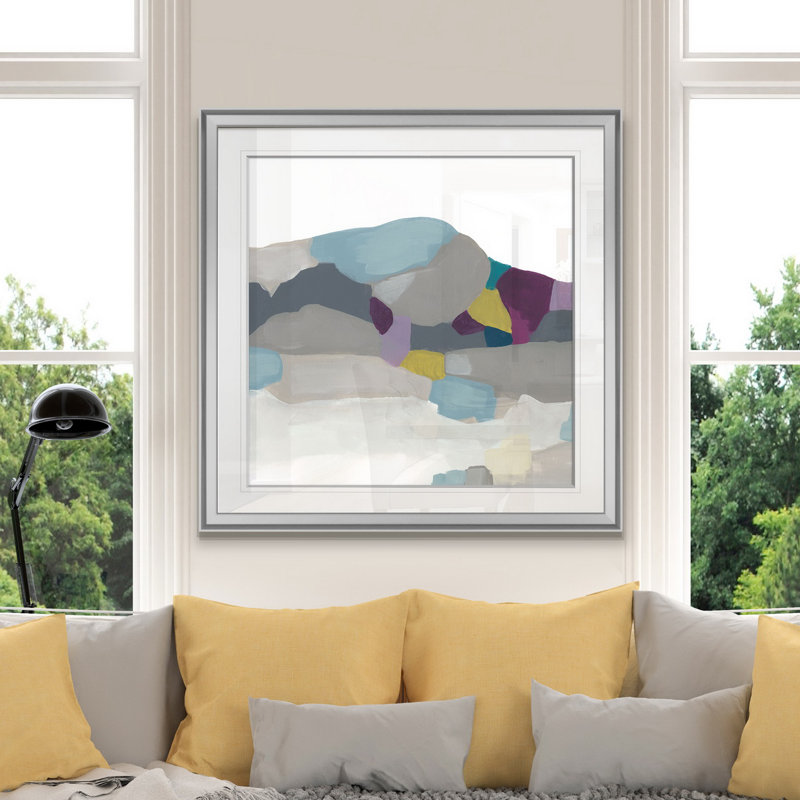" Valley Prism II ", 24" H x 24" W x 1.5" D, Silver Framed