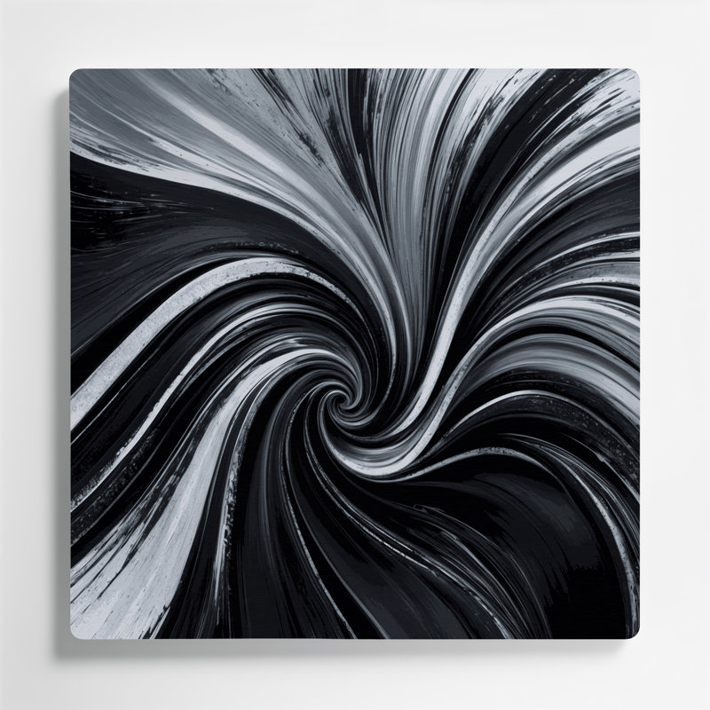 «Lyrical Abstraction 48», art mural en métal noir, H 12 po x l 12 po