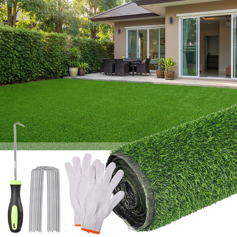 Artificial Grass Turf - 2.95 X 4.92 Ft Reusable Realistic Synthetic Grass, Indoor Outdoor Faux Grass Rug With Drainage Holes Carpet For Pet Dog Garden Backyard Balcony