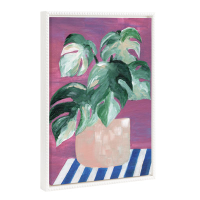 Vikshi Soft Monstera House Plant Framed Canvas Wall Art