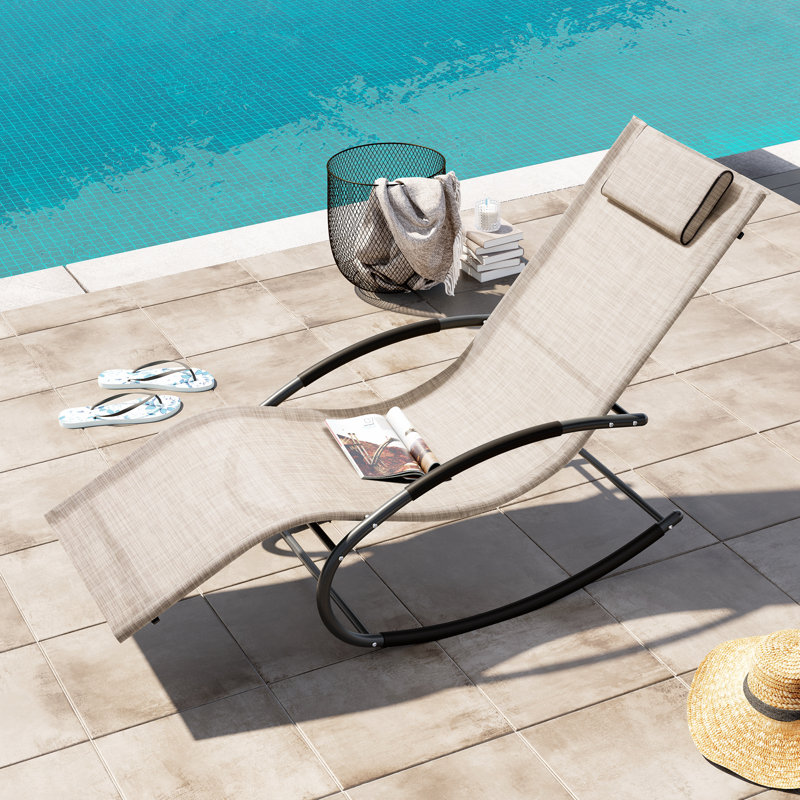 Chaise berçante Adwick, Beige, Noir