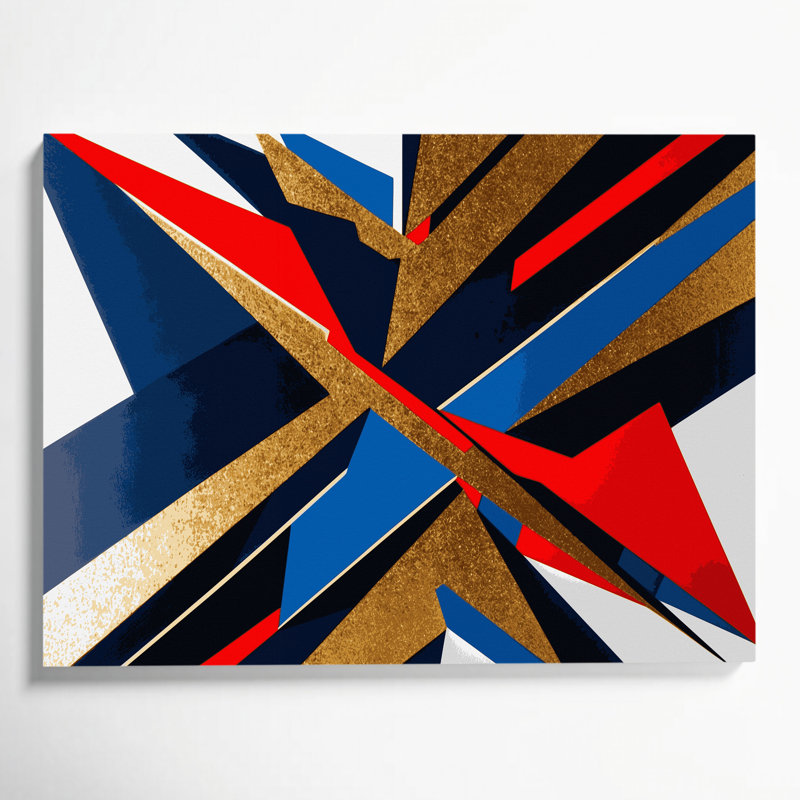 Hard Edge 79 Blue Canvas Wall Art, 20" H x 30" W
