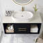 Meuble-lavabo mural moderne 39,4 po avec meuble-lavabo flottant ovale en céramique massif
