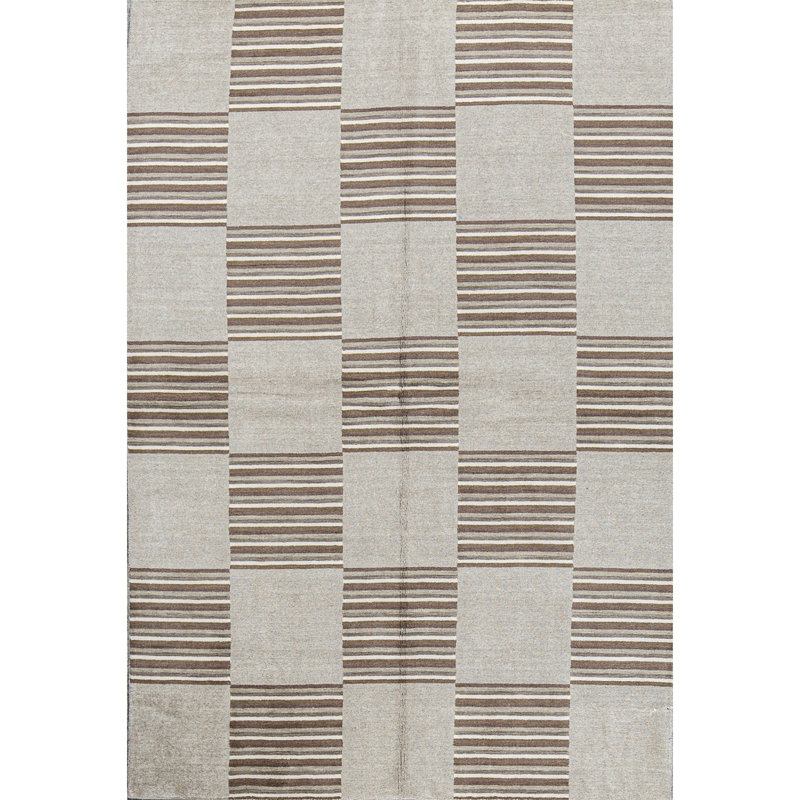 Tapis beige noué à la main de haute qualité, Rectangle 8 pi 10 po x 11 pi 10 po