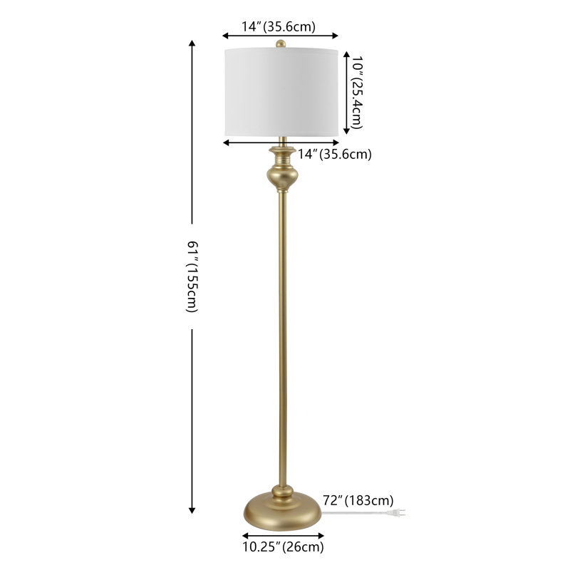 Lampe sur pied 61 po Weiler, Doré
