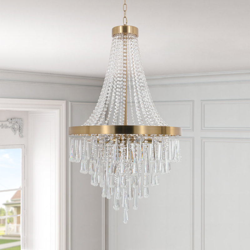 Lustre en cristal empire 9 lumières Modern, Doré