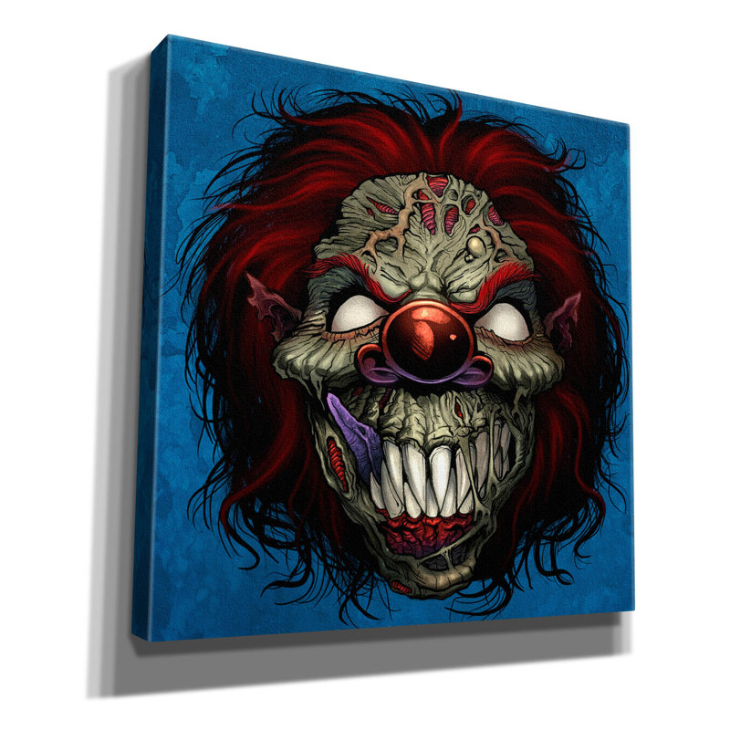 Nubble Evil Clown 1 sur impression sur toile, H 12 po x l 12 po x P 0,75 po