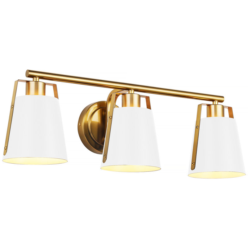 Éclairage pour salle de bain 3 lumières, Blanc doré
