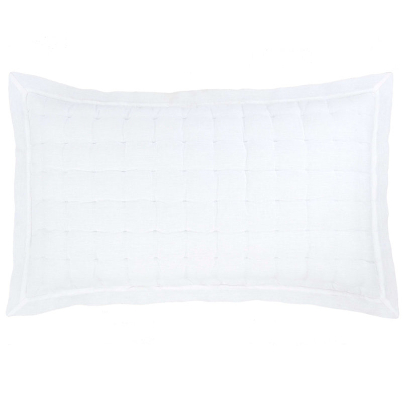 Lush Linen Puff Sham, King, White