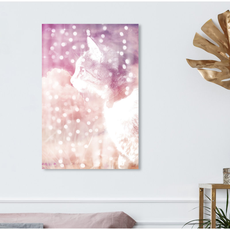 Cats and Kitties Magical Feline - impression d'art graphique, H 45 po x l 30 po x P 1,5 po, Toile tendue