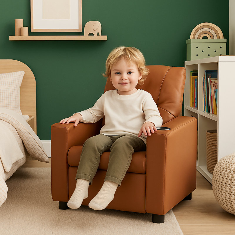 Oakley Kids Recliner Vegan Leather Chestnut, Brown