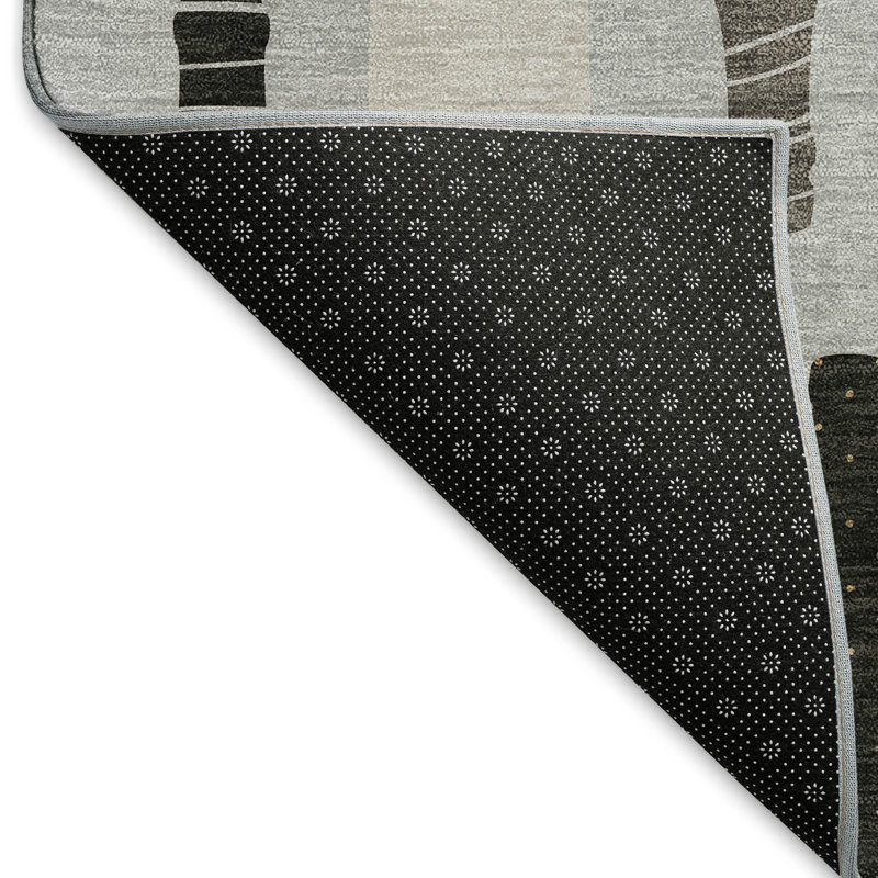 Addison Red and Gray Washable Synthetic Runner Rug