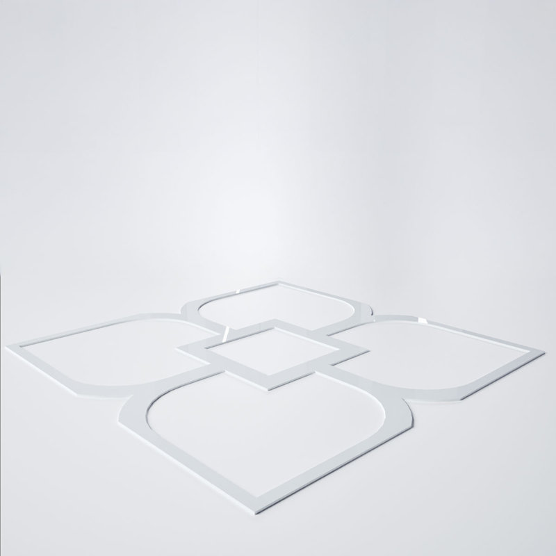 Panneaux muraux décoratifs en acrylique Olivia, grand, l 23 3/8 po x H 23 3/8 po x T 1/8 po, blanc, Blanc