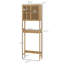 Armoire de rangement en bambou au-dessus de la toilette Tayen, portes à lattes, tablette réglable et tablette ouverte