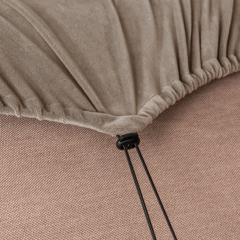 Housse pour canapé à coussins carrés/rectangulaires, Velours beige
