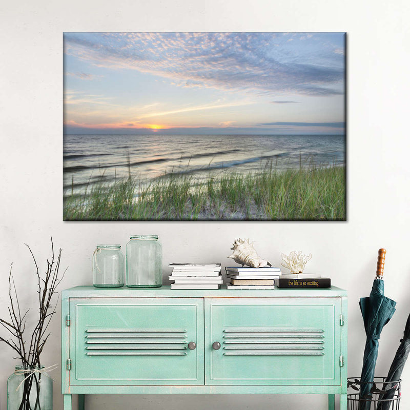 Coucher de soleil sur toile, H 8 po x l 12 po x P 1 po