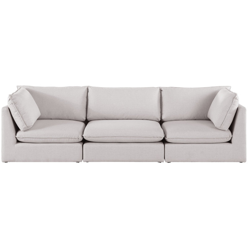 Canapé modulaire Tupman, Tissu beige texturé en lin