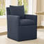 Fauteuil rembourré Helmetta avec rangement caché et roulettes-125124704