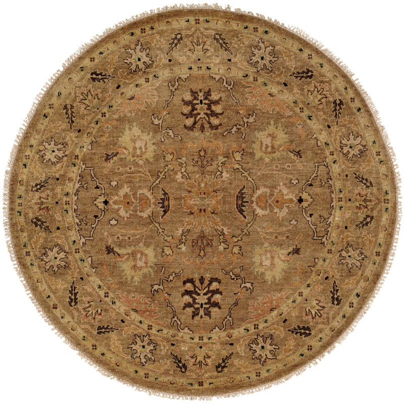 Wool Oriental Area Rug, Square 6'