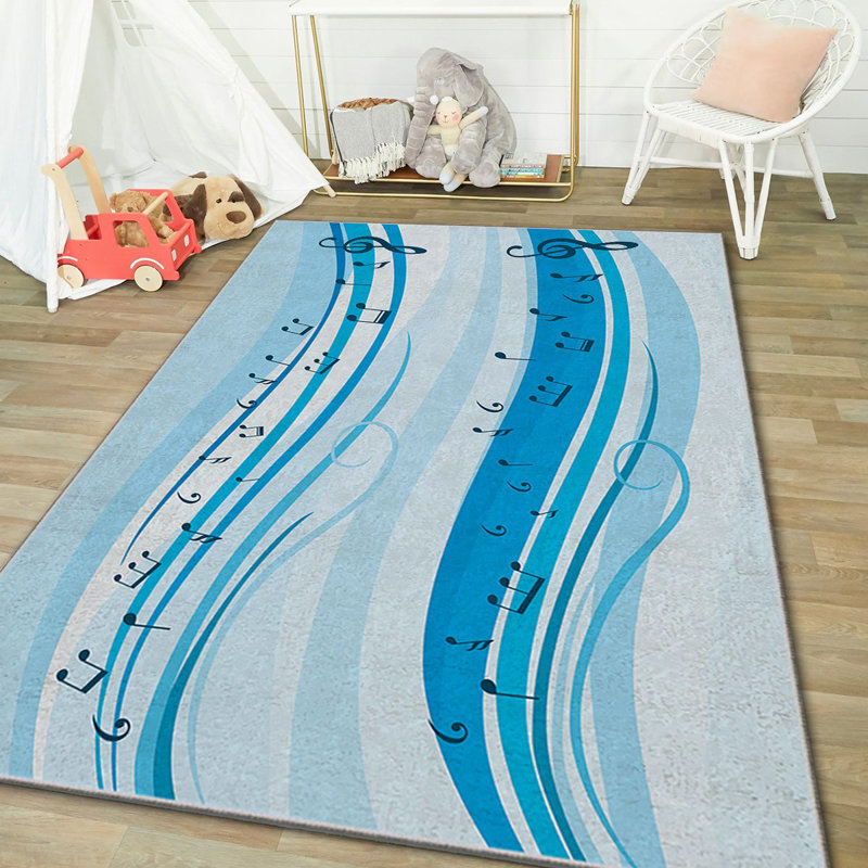 Luxurious Polyester Area Rug, 3.3 x 4.6 Feet | 740 g/m² Velvet Fabric, Non-Slip Felt Dot Underside, Laminated Sponge for Comfort | Antibacterial, Machine Washable at 86°F | Elegant Digital Print Design for Home Décor
