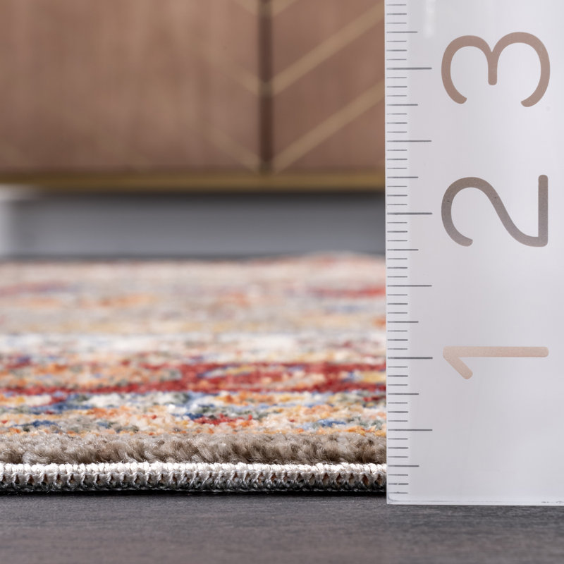 Tapis oriental bleu / rouge / beige Metairie, Rectangle 3 pi x 5 pi