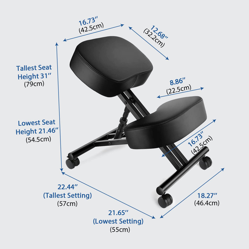 Adeli Adjustable Height Ergonomic Kneeling Chair