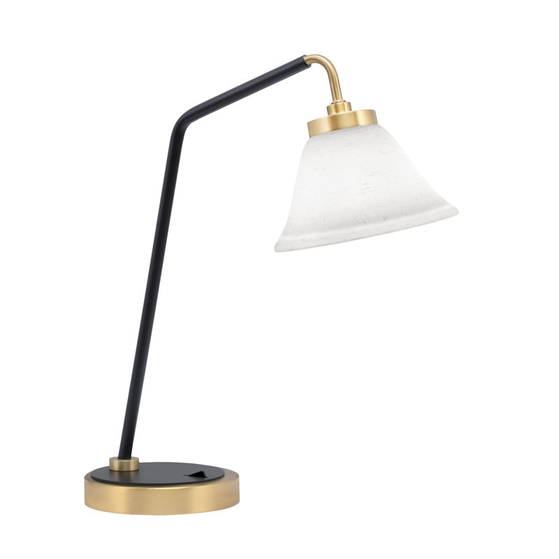 Waheed Stainless Steel Desk Lamp, Matte Black/Brass