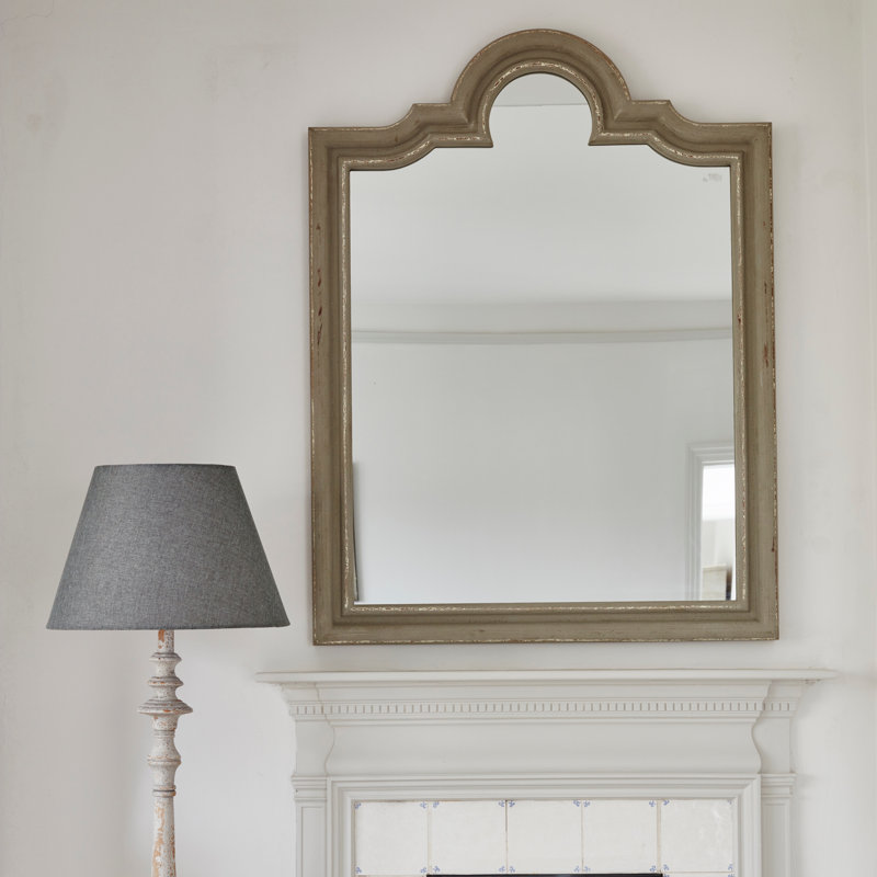 Algrange Wood Flat Wall Mirror with Shelves