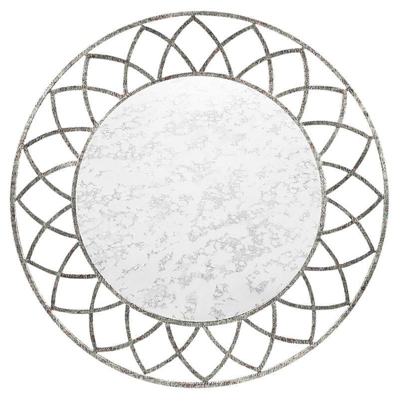 Dahlia Accent Mirror, Deep Ocean/Antiqued Mirror