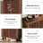 33.46" Modern Walnut Wooden  6-Tier Shoe Cabinet With Louvered Doors-765810879