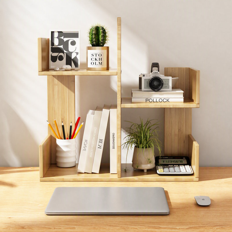 Étagère de bureau moderne en bambou en forme de cactus, tablette ouverte, organisateur de bureau, étagère de rangement à poser sur une table