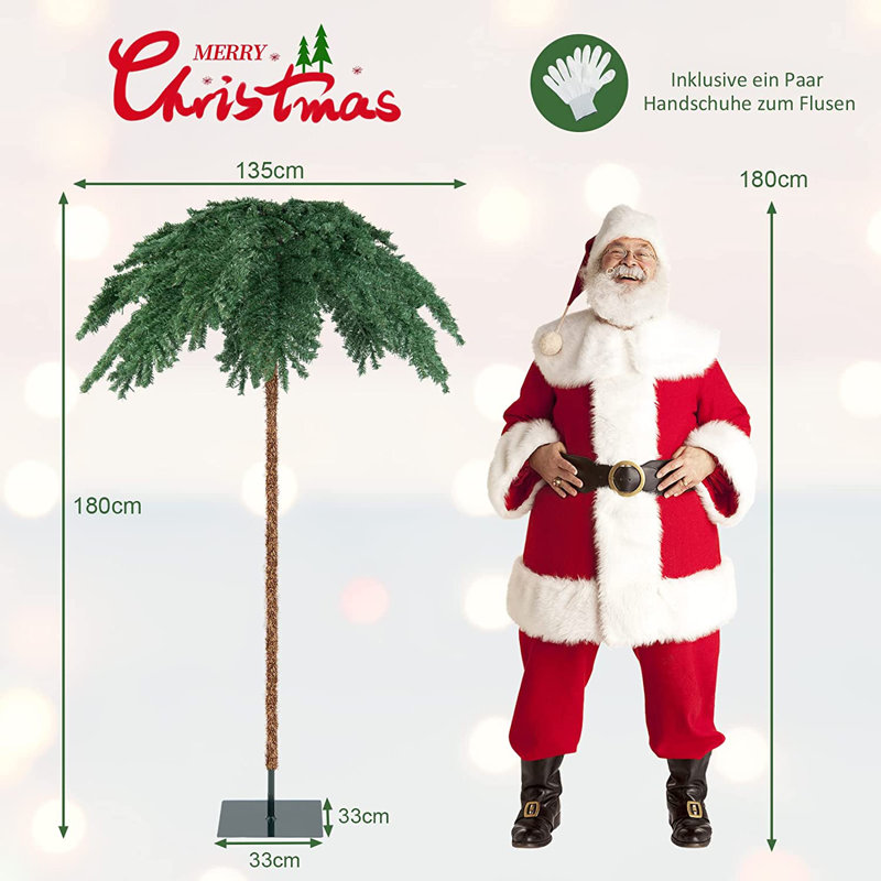 5.91' H Lighted Artificial Tropical Christmas Tree