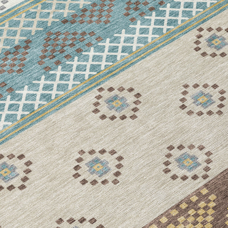 Machine Washable Indoor/Outdoor Chantille ACN2662 Stripes Rug, 2'3" x 7'6" Runner, Teal